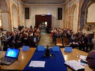 6 aprile 2017. Conferenza sul Mesotelioma pleurico. Panoramica della sala dal tavolo dei relatori.