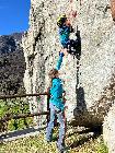 30 marzo 2025. Seconda giornata del service Climbing for inclusion con la Ministra per le disabilità On. Alessandra Locatelli, il Presidente della Regione VdA Renzo Testolin e le Guide Alpine.