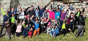 30 marzo 2025. Seconda giornata del service Climbing for inclusion con la Ministra per le disabilità On. Alessandra Locatelli, il Presidente della Regione VdA Renzo Testolin e le Guide Alpine.
